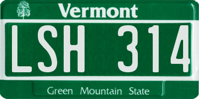 VT license plate LSH314
