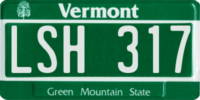 VT license plate LSH317