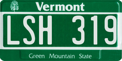 VT license plate LSH319
