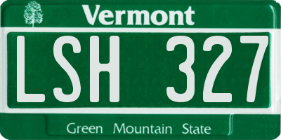 VT license plate LSH327