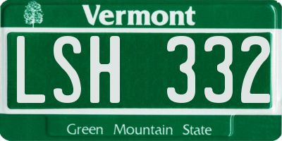 VT license plate LSH332