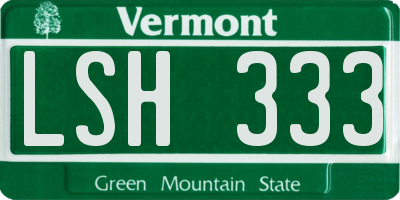 VT license plate LSH333