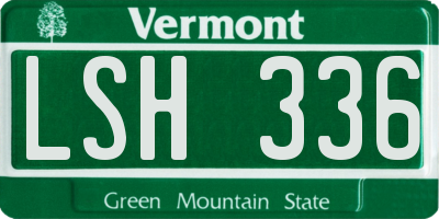 VT license plate LSH336