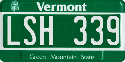 VT license plate LSH339