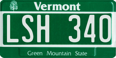 VT license plate LSH340