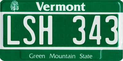 VT license plate LSH343