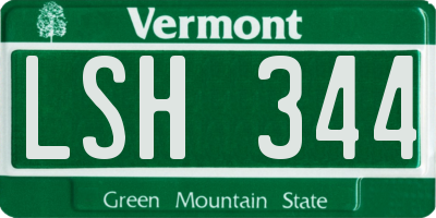 VT license plate LSH344