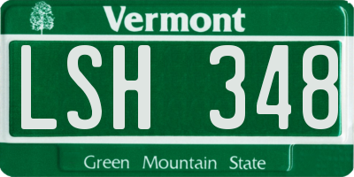 VT license plate LSH348