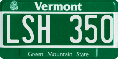 VT license plate LSH350
