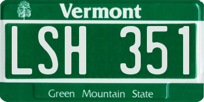 VT license plate LSH351