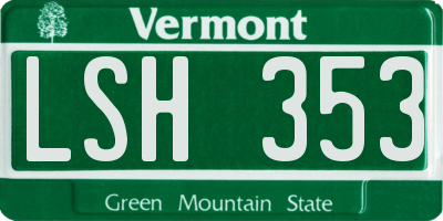 VT license plate LSH353