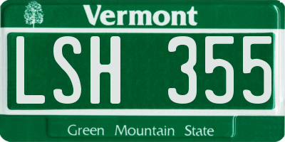 VT license plate LSH355