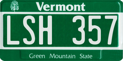 VT license plate LSH357