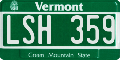 VT license plate LSH359