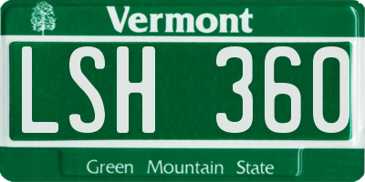 VT license plate LSH360