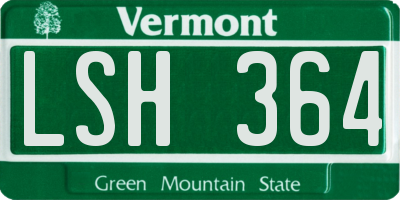 VT license plate LSH364