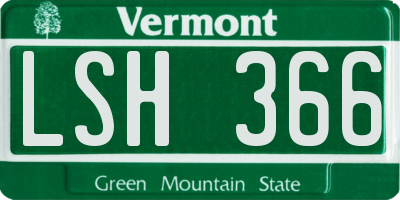 VT license plate LSH366