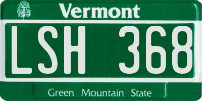 VT license plate LSH368