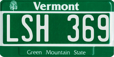VT license plate LSH369