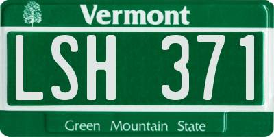 VT license plate LSH371