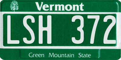 VT license plate LSH372