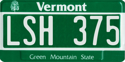 VT license plate LSH375