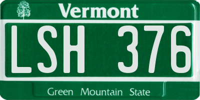 VT license plate LSH376