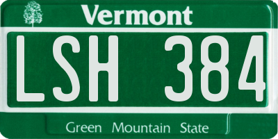 VT license plate LSH384