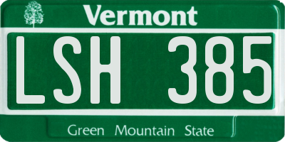 VT license plate LSH385