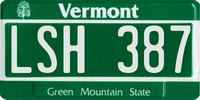 VT license plate LSH387