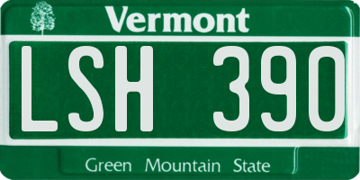 VT license plate LSH390