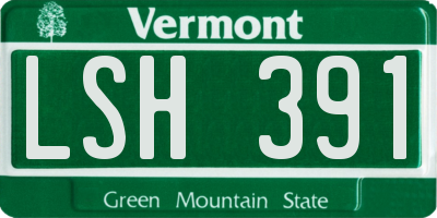 VT license plate LSH391