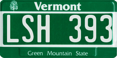 VT license plate LSH393