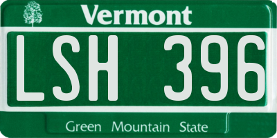 VT license plate LSH396