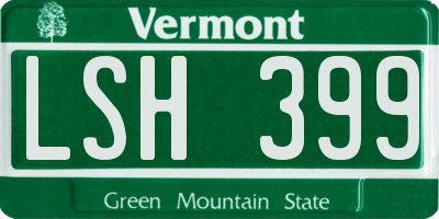 VT license plate LSH399