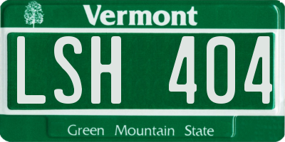 VT license plate LSH404