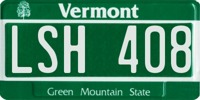 VT license plate LSH408
