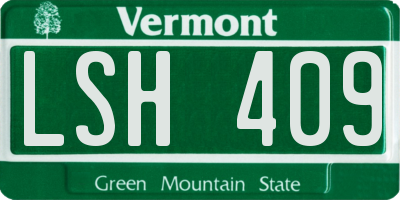 VT license plate LSH409