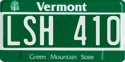 VT license plate LSH410
