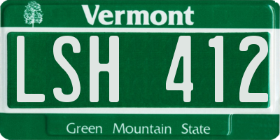 VT license plate LSH412