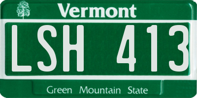 VT license plate LSH413