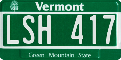 VT license plate LSH417