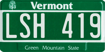 VT license plate LSH419