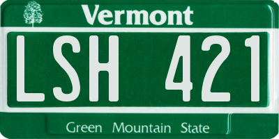 VT license plate LSH421