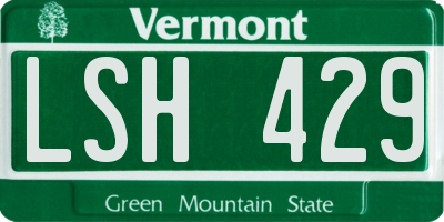 VT license plate LSH429