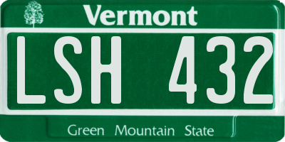 VT license plate LSH432