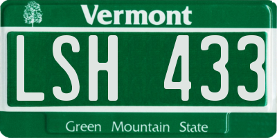 VT license plate LSH433