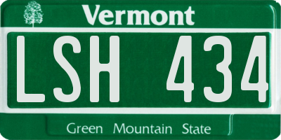 VT license plate LSH434