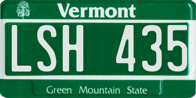 VT license plate LSH435