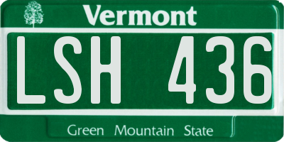 VT license plate LSH436